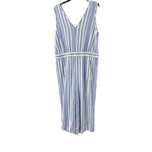 👗 2/$30 👗 Blue and White Striped GAP Sleeveless Jumpsuit XL
